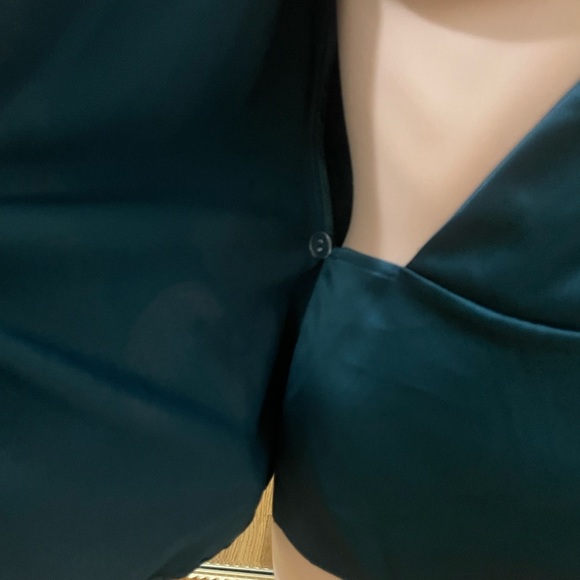 ASOS Deep Green Wrap Blouse with Buckle - Picture 7 of 11